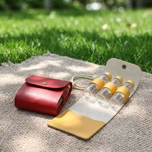 Quick Ship Portable PU <b>Leather</b> 3-Spice Seasoning Jars Kit <b>String</b> Modern Embossed Storage Organizer Promotional Gifts HR Brand - Product Image 2