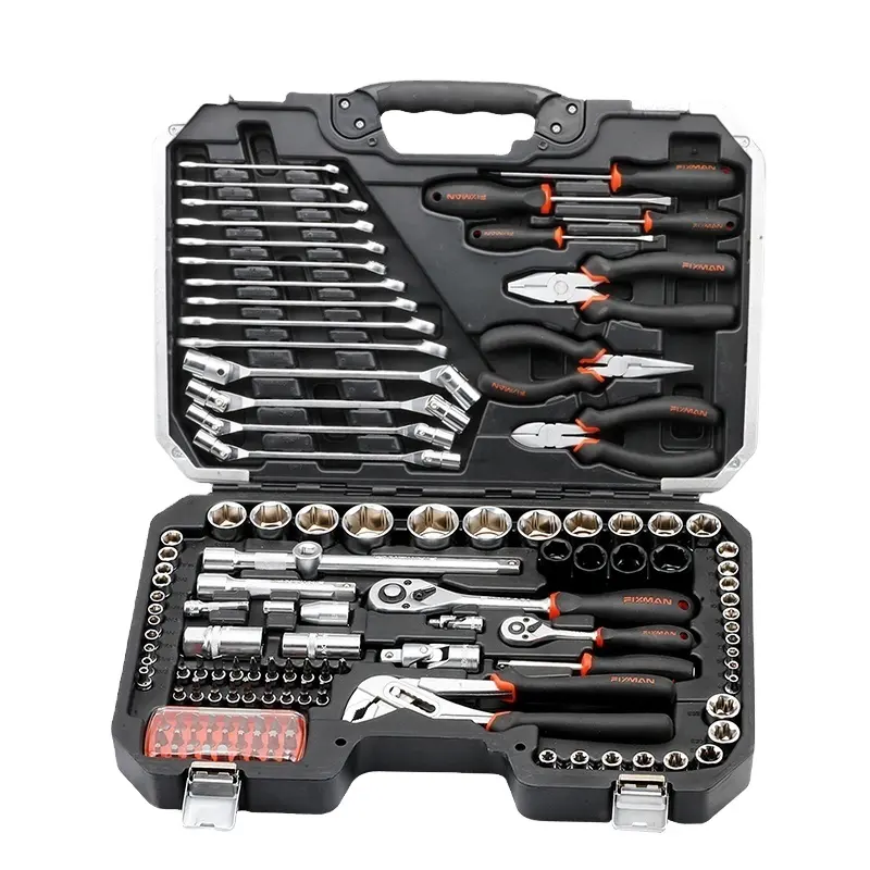 FIXMAN Customized 1/2"& 1/4" Wrench Ratchet Socket Household Mechanic Hand Tool Kit Set Professional Box