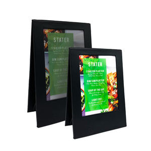 Support de table numérique noir de haute qualité A6 A5 avec éclairage LED, menus lumineux sur 2 côtés, support de menu LED rechargeable - Product Image 1