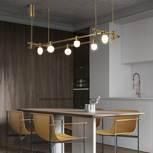 Kit de Iluminación LED de Riel Ajustable de Latón Cepillado, Foco de Techo Empotrado Estilo Mid-Century, Lámpara de Techo para Cocina - Product Image 1