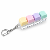 Factory Price LED Light Mechanical Keycap Keychain Fidget Clicker Keyboard Keyring Stress Relief Decompression Toys