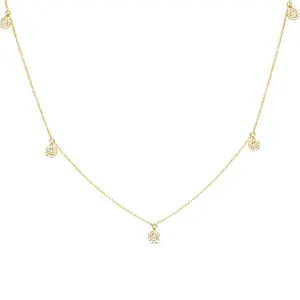 Gemnel-joyería minimalista de moda, collar de cadena con moneda de cz, Plata de Ley 925, chapado en oro de 14k y oro