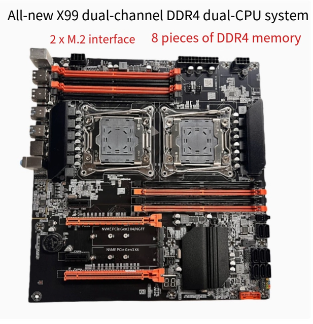 Brand New X99 Dual-socket 2011 Server Motherboard DDR4 Supports E5V3V4 CPUs PCI-Express X16 Ports Multi-instance Gaming Setup