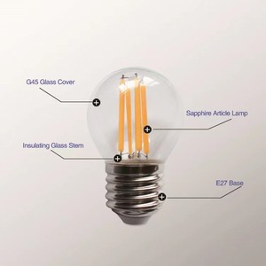 Bombilla LED de Filamento Transparente A60 G45 G80 G95 G125, Base E14 <span class=keywords><strong>E27</strong></span>, 1w 2w <span class=keywords><strong>4w</strong></span>, Bombilla Decorativa Vintage de Filamento LED - Product Image 2