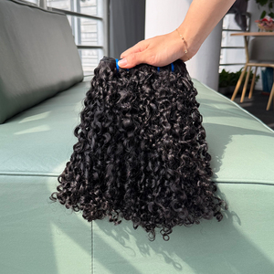 Wholesale Brazilian Pixie Curly Human Hair Bundles Natural Black Color Unprocessed Virgin Hair Weave Extensions for Black Women - Product Image 4
