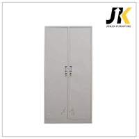 Armoire vestiaire en acier KD à 2 portes avec miroir et tringle de suspension pour salle de tenue des employés
