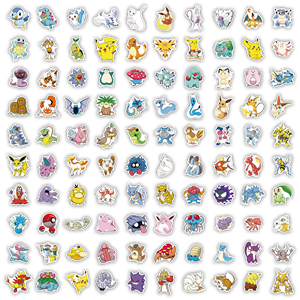 ZY2320 100 Pezzi Adesivi Decorativi <span class=keywords><strong>Anime</strong></span> Giapponesi Poke Monster per Bambini, Ragazze, Laptop, Skateboard, Valigie, Chitarre, Adesivi Artistici in Vinile - Product Image 3