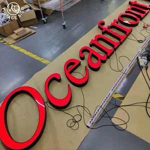 Personalizado Iluminado Frente Lit Canal Letra Led Sign Carta De Canal 3D Placa De Publicidade Para Loja