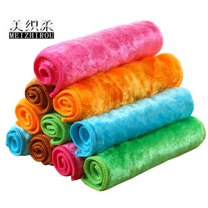 ผ้าเช็ดจานสองชั้น Meizhirou ผ้าทำความสะอาดครัวแบบหนา สีพื้นหลากสี สำหรับหม้อและกระทะ - Product Image 1