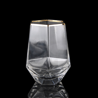 Verres à vin sans pied personnalisés avec logo, fabricants de verres à vin italiens en cristal taillé à la main en or 18 carats