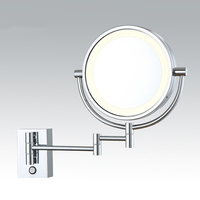 Cermin Rias LED Chrome Modern IP44 Berbahan Aluminium dengan Stand, Saklar Sensor Sentuh, Anti Embun, Anti Ledakan, Tahan Air untuk Kamar Mandi