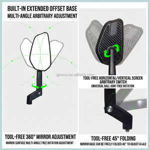 SHENAO Nuovi Specchietti <span class=keywords><strong>Moto</strong></span> Pieghevoli Convessi Grandangolari in Vera Fibra di Carbonio per Yamaha NMAX155 NVX155/Aerox155 Regolabili a 360° - Product Image 4