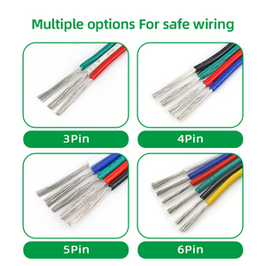 Câble d'extension chauffant RVB en PVC EHGS, 2-12 broches, multibrins, pour éclairage LED coloré, connecteur flexible pour bandes lumineuses - Product Image 3