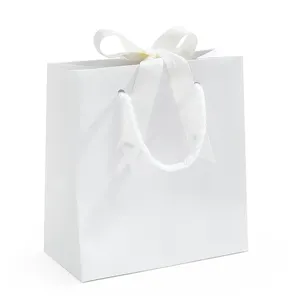 Бумажные пакеты для защиты окружающей среды, многоразовые Пустые сумочки, белая подарочная упаковка, оптовая продажа, бумажные пакеты для покупок