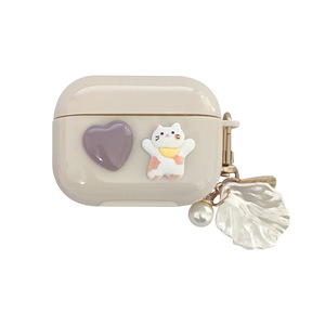 Adecuado para todo incluido universal AirPods Pro Cat Heart Shell 1/2/3 generación Linda funda protectora para auriculares Ins - Product Image 5