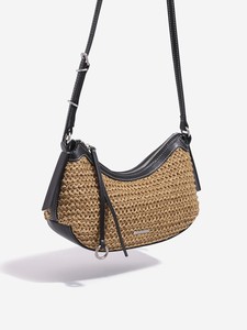 Sac à main d'été personnalisé en paille tressée pour femme, style bohème, sac de plage, sac fourre-tout pour femme avec fermeture éclair, sac à bandoulière tendance - Product Image 3