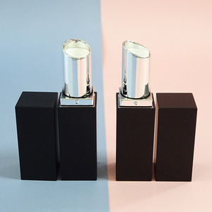 Black Matte Luxury <b>Plastic</b> Lipstick Tube with Screw Base 3-4g Capacity <b>Square</b> Empty Cosmetic Packaging <b>Container</b> - Product Image 3