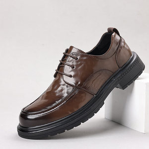 Chaussures pour hommes 2026 Nouveauté en cuir de vachette véritable à lacets Printemps Automne Luxe léger Business Décontracté Formel Semelle épaisse Antidérapantes - Product Image 2