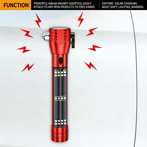 Marteau de sécurité multifonctionnel durable, outil de survie d'urgence avec brise-vitre pour le camping en plein air, l'<span class=keywords><strong>évasion</strong></span> - Product Image 5