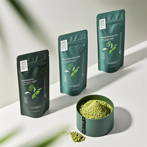 Feuille d'aluminium imprimée sur mesure de qualité alimentaire Finition mate 50g 100g Poudre de matcha Sac pochette debout avec fermeture éclair Sac en mylar - Product Image 6