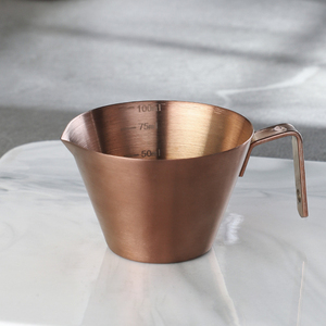 Logo personnalisé, pichet à mousse de lait pour café en acier inoxydable 304 de 100 ml, avec poignée et échelle - Product Image 6