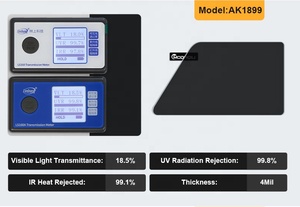 Bảo vệ sự riêng tư phim kính chắn gió tự động phản xạ thấp 4 triệu ak1899 chống cháy nổ cửa sổ xe phim màu đen 18% màu - Product Image 3