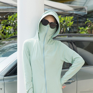 Chaqueta de Protección Solar de Manga Larga para Mujer Jiemeirui, Transpirable, Protección UV, Ropa de Playa para Exteriores, Talla Única, Gris, Azul Marino, Rosa - Product Image 3