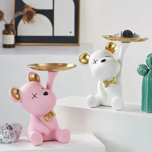 Personnalisable Moderne Animal Mignon Statue Plateau Salon Décoration Pendaison de Crémaillère Cadeau Ornements Maison Accessoires Lion Sculpture Plateau - Product Image 6