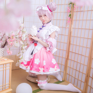 Xiao Qiao Maid Cosplay Costume Women Flower Print Polyester Fiber Game Anime Role Playing Summer 2020 - Product Image 3