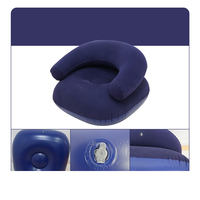 Canapé gonflable de loisirs en peluche avec accoudoirs, canapé en forme de U, canapé gonflable individuel portable pour intérieur