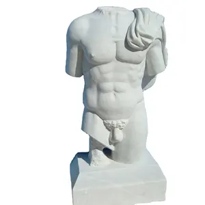 Shengye factory natural White Marble Male Torso Statue Sculpture European style bust Custom size indoor art statue