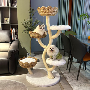 Modern Multi Level <b>Cat</b> <b>Tree</b> with Sisal Scratching Posts and Cozy Woven Beds for Indoor <b>Cats</b> - Product Image 4