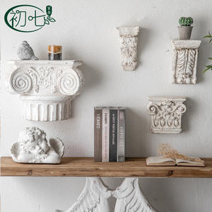 Juego de estantes de pared retro europeos, decoración de pared blanca envejecida para la sala de estar, decoración del hogar - Product Image 5