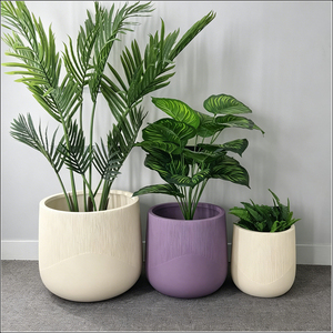 Pots de fleurs simples noir et blanc, design minimaliste, vase pour décoration moderne de la maison, support pour plantes d'intérieur - Product Image 4