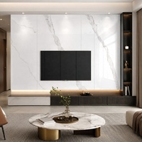 Panneau mural en PVC UV effet marbre blanc WYRAX Panda 1220x2440mm 5mm, résistant à l'humidité, pour crédence de cuisine
