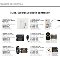 Nouveau style 2025 – Mini contrôleur tactile sans fil 12 touches pour bande LED 12V avec variateur d'intensité et alimentation LED 12V