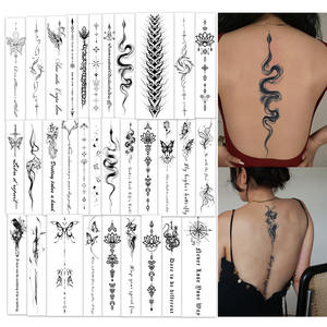 <span class=keywords><strong>Tatouage</strong></span> de Colonne Vertébrale Tatouages Temporaires <span class=keywords><strong>Tatouage</strong></span> Semi-Permanent pour le Dos Étanche Résistant à la Sueur Dure 2 Semaines Réaliste à Base de Plantes Anti-Friction - Product Image 1