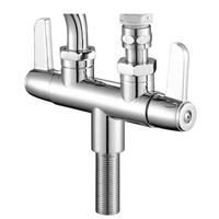 Robinet de bar moderne tout en cuivre et laiton, à montage sur comptoir, 2-en-1, eau froide uniquement, rotatif, un entrée-deux sorties
