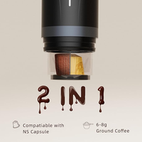 Machine à café portable USB pour capsules d'espresso, électrique, à batterie, en aluminium, mini machine à café française pour l'extérieur, voiture, hôtel, voyage