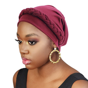 Offre Spéciale dos élastique couleur unie africain <span class=keywords><strong>bambou</strong></span> Turban chapeaux pour femmes <span class=keywords><strong>chimio</strong></span> casquette Turban Hijab femmes - Product Image 1