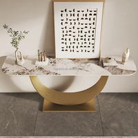 Tables d'entrée de luxe légères Style italien Porte d'entrée Décoration Table console Table d'affichage Salon Armoire latérale en marbre