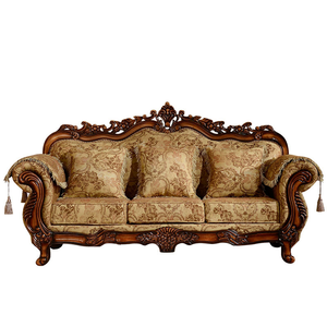 European American Style <b>Sofa</b> Set 123 Combination <b>Living</b> <b>Room</b> Solid Wood Upholstered <b>Sofa</b> Couch For Home Hotel - Product Image 5