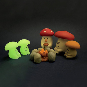 Cute Mushroom Cat Figurines Resin Mini Ornaments Home Desktop Decor Cartoon Animal Shape Handmade Craft Gift - Product Image 3