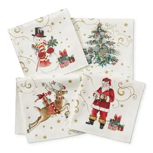 Serviettes De Noël Joyeux Noël Décoration Serviettes En Papier pour Fête Maison Ornement Table Décor