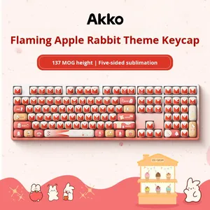 Akko Bunny pour kit de touches de clavier, thème clavier mécanique, 137 pièces, DIY, sublimation, ensemble complet, prise en charge multilingue, fabriqué en Chine - Product Image 3