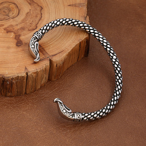 Yunnique Pulsera de plata tibetana con dragón para hombre, estilo retro, ajustable, joyería de moda - Product Image 3