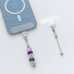 Catena per cellulare fai da te con perline e chiusura a moschettone, clip universale per custodia del telefono con pad trasparente anti-smarrimento - Product Image 3