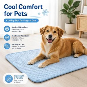 Cooling Pet <b>Mat</b> Ice Silk Dog and <b>Cat</b> Pad Breathable Summer Relief Cushion for Indoor Use - Product Image 2