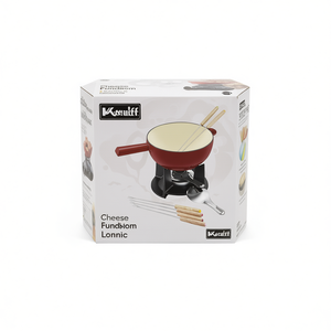 Ensemble de fondue au fromage Belledone, 10 pièces, avec poignées en bois, fourchettes codées par couleur, protège-éclaboussures - Product Image 2