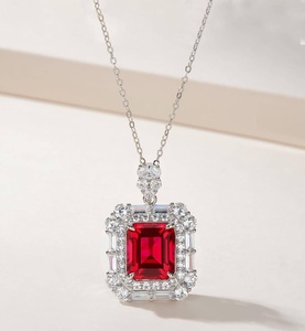 925 Silver Cultivated <b>Ruby</b> <b>Necklace</b> Shines for Fashion Daily Wear, Birthday, Party, Holiday a Wonderful Surprise Gift for Girl L - Product Image 1
